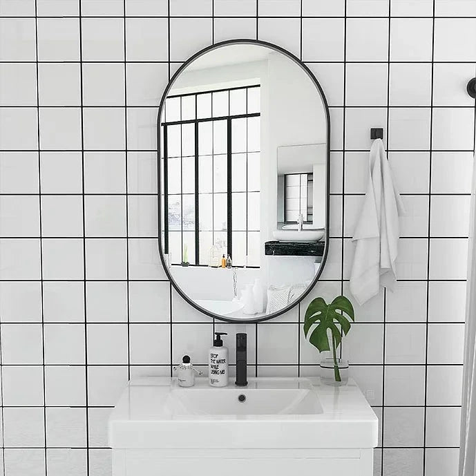 Aria Oval black framed mirror Masterpiece Mirrors