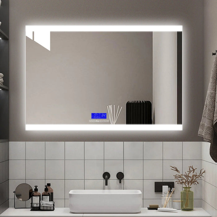 Chandler Frameless Frosted edge LED Mirror with bluetooth Masterpiece Mirrors