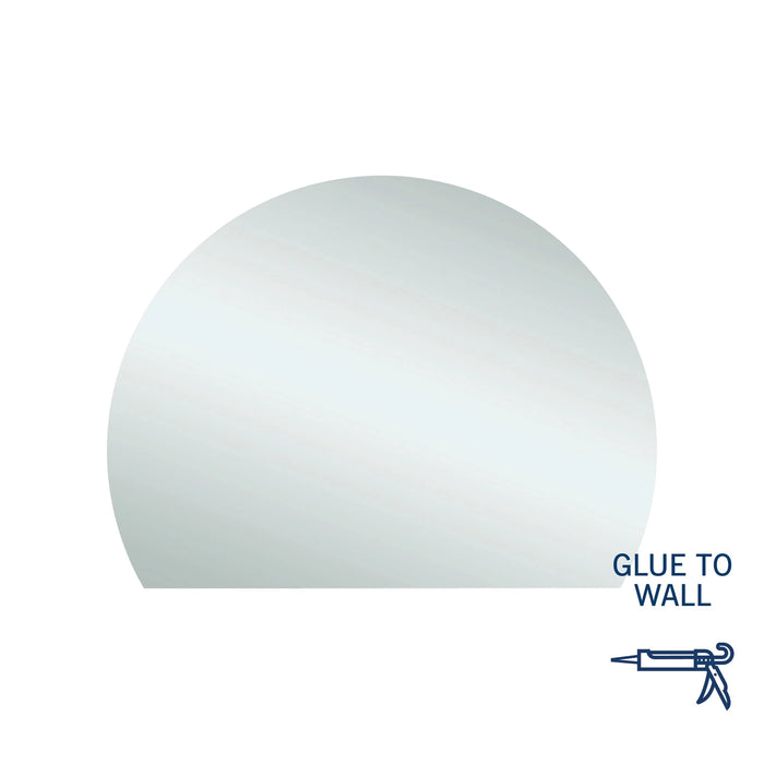 D-Shaped Polished Edge Mirror 1200mm Glue to wall thermogroup