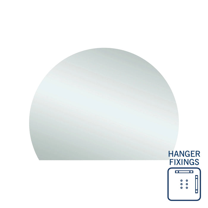 D-Shaped Polished Edge Mirror 1200mm Hanger fixings thermogroup