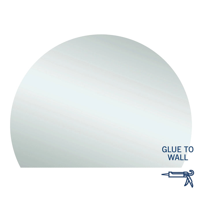 D-Shaped Polished Edge Mirror 1500mm Glue to wall thermogroup