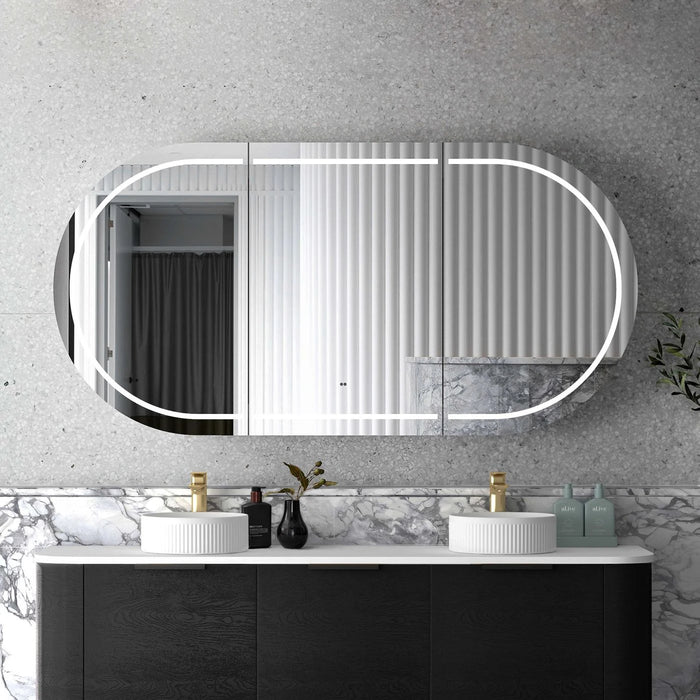 LED Bondi Shaving Cabinet Black Oak 1800 x 900mm Otti Australia