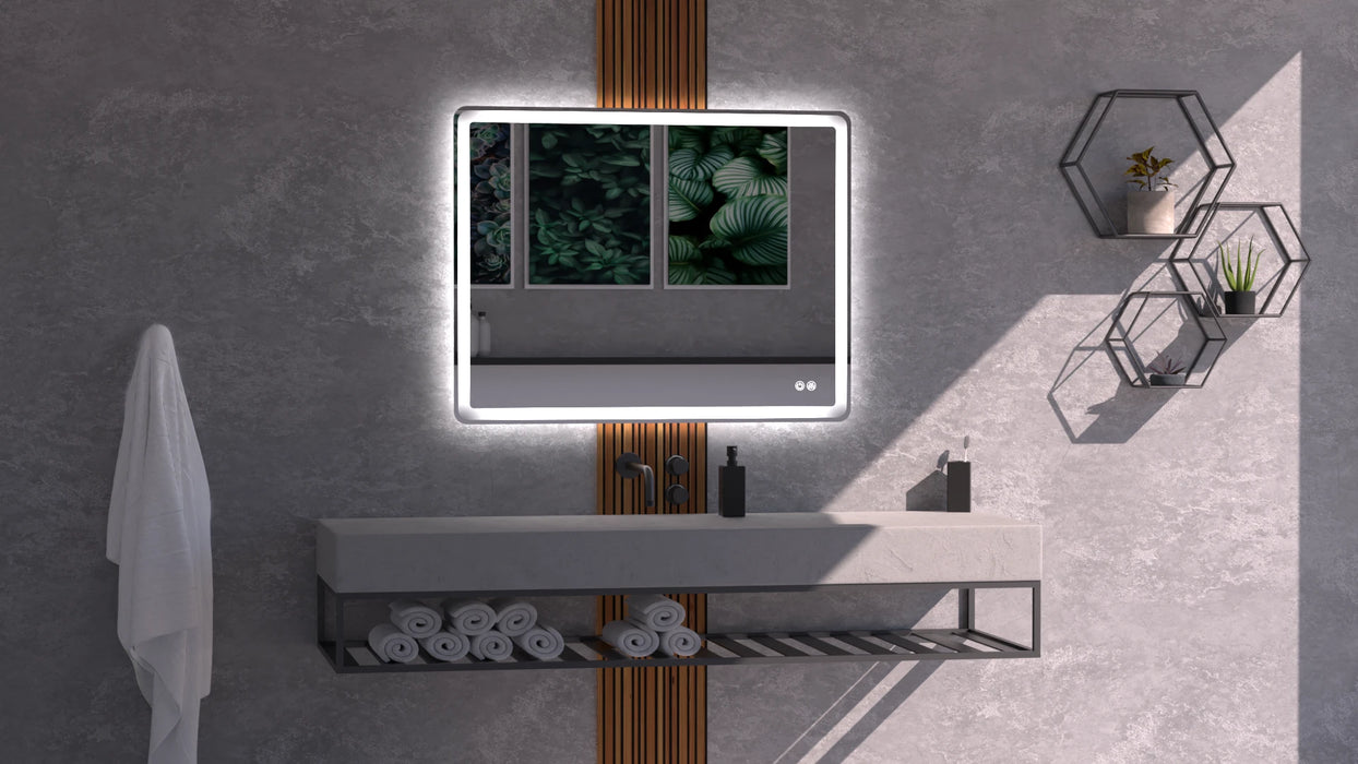 LUME Rectangle front and back light frameless Mirror LUMIXE