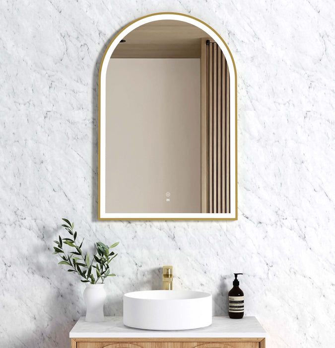 LED Archie Metal Frame Mirror Gold
