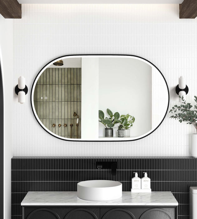 Noosa LED Metal Frame Mirror Black 900x600mm