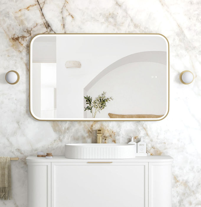 LED Newport Mirror Gold Soft Square 1200x750mm