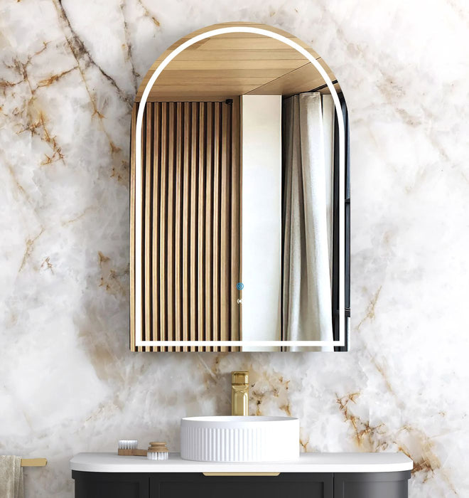 LED Archie Shaving Cabinet Black Oak