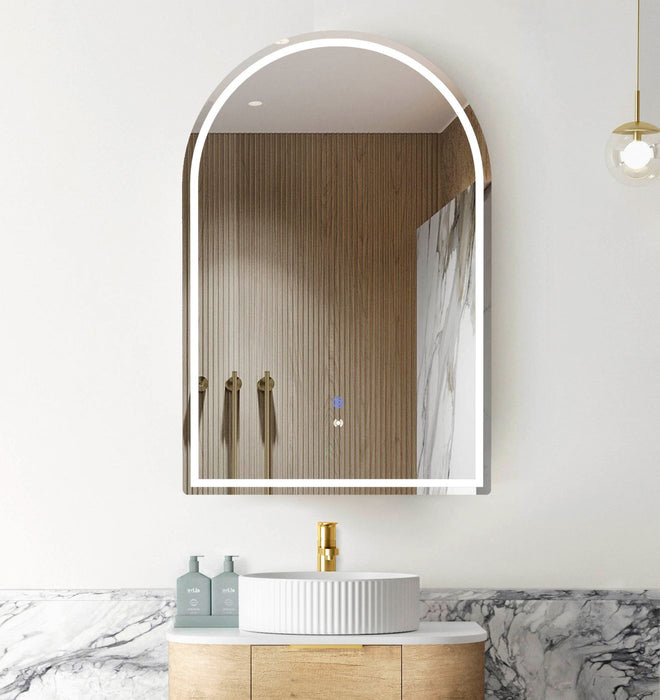 LED Archie Shaving Cabinet Natural Oak
