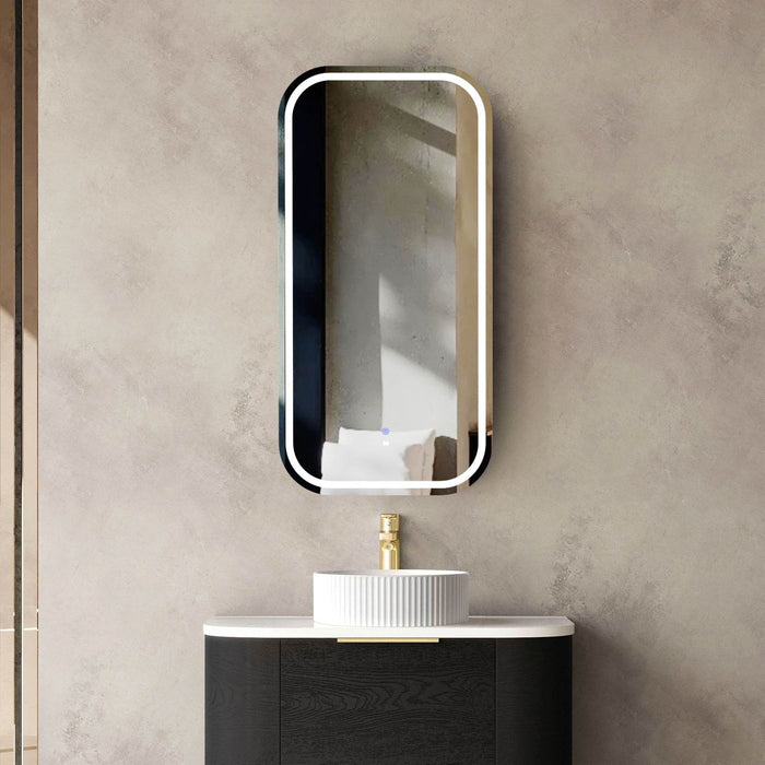 LED Newport Mirror Black Soft Square 900x450mm