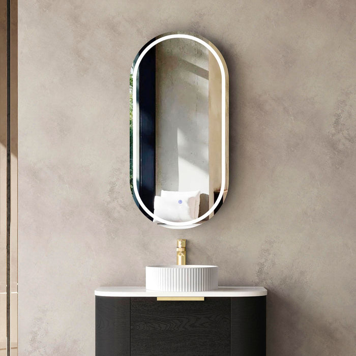 LED Noosa Shaving Cabinet Black Oak