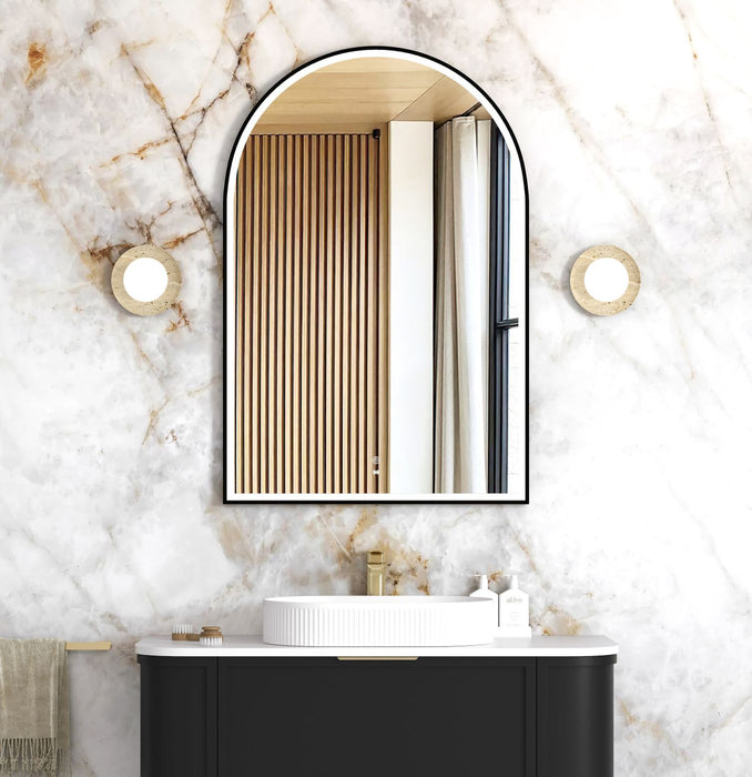 LED Archie Metal Frame Mirror Black 1200x800mm