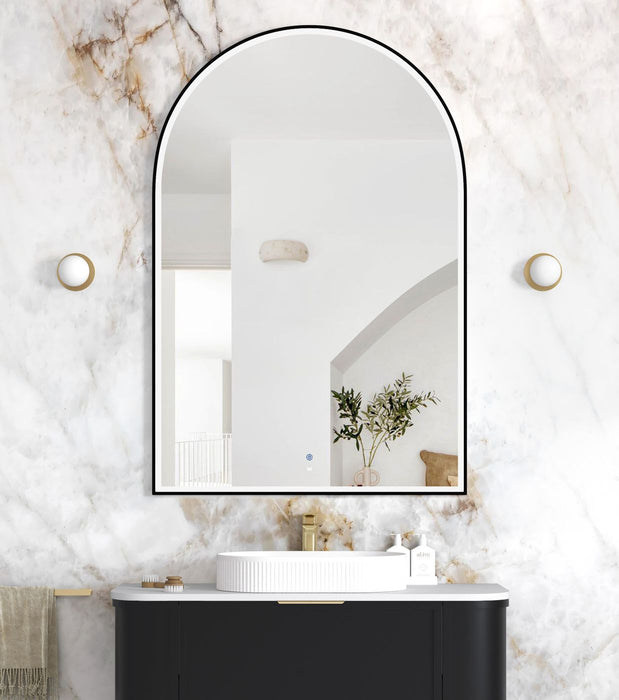 LED Archie Metal Frame Mirror Black 1500x1000mm