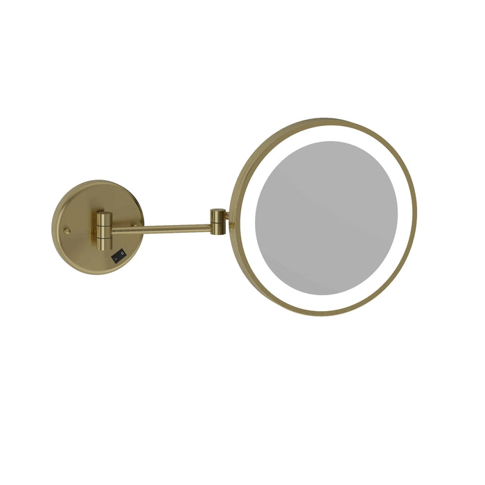 3x Magnification Brushed Brass Mirror with Light thermogroup