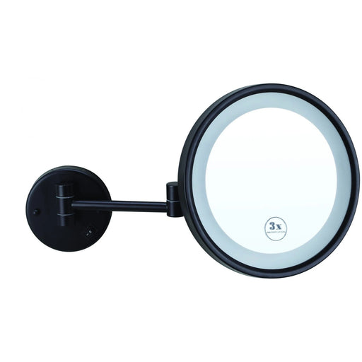 3x Magnification Mirror Matt Black With Light thermogroup