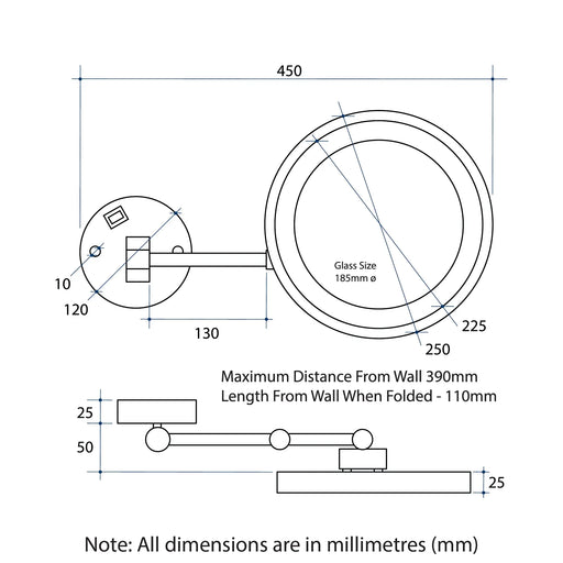 3x Magnification Mirror with Light Warm thermogroup