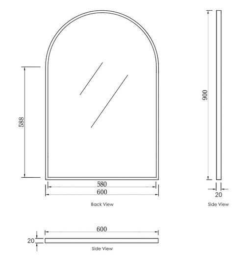 Archie Metal Framed Mirror Black Otti Australia