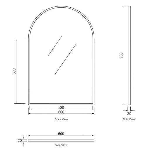 Archie Metal Framed Mirror Black Otti Australia
