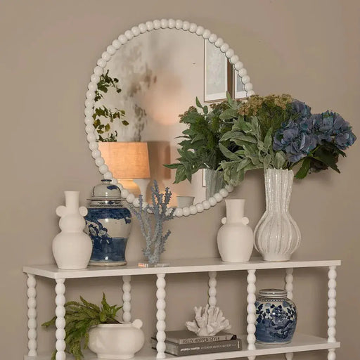 Bobbin Round Mirror White Florabelle Masterpiece Mirrors