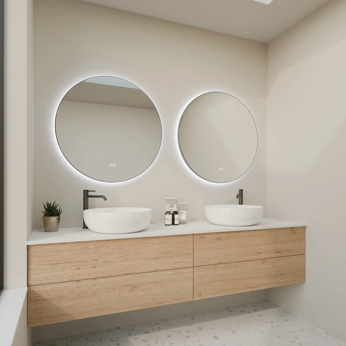 CIRCO Framed Round Illuminated LED Mirror LUMIXE