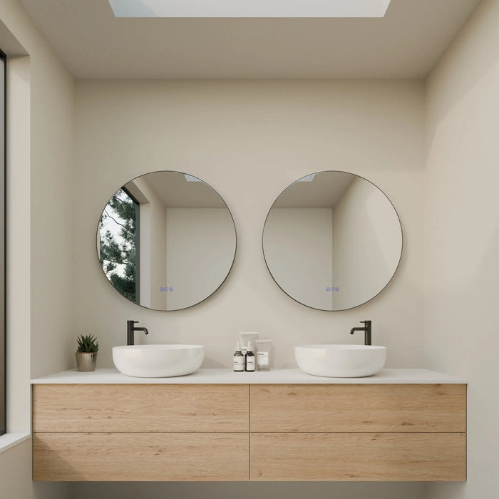 CIRCO Framed Round Illuminated LED Mirror LUMIXE