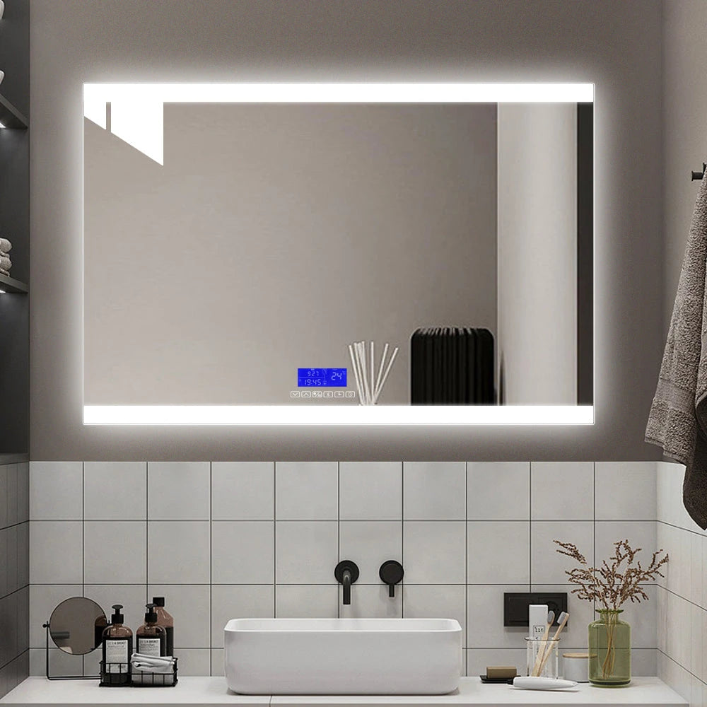 Chandler Frameless Frosted edge LED Mirror with bluetooth | Masterpiece ...