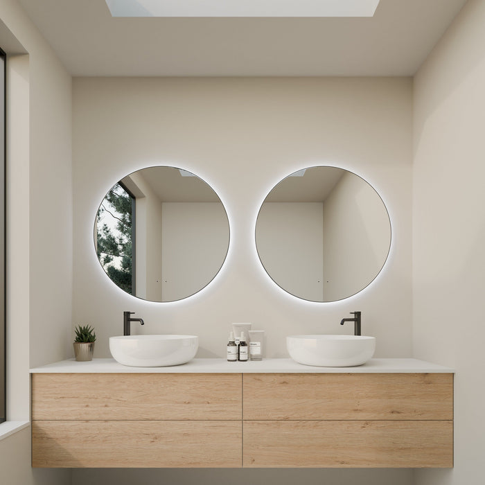 CIRCO Framed Round Illuminated LED Mirror LUMIXE