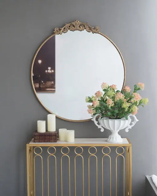 DIA ROUND MIRROR GOLD Florabelle