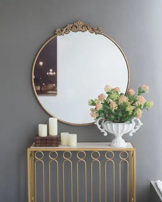 DIA ROUND MIRROR GOLD Florabelle