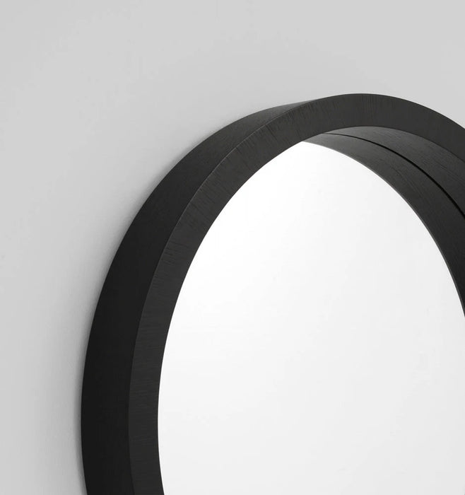 Dark Wood Circle Mirror Warranbrooke