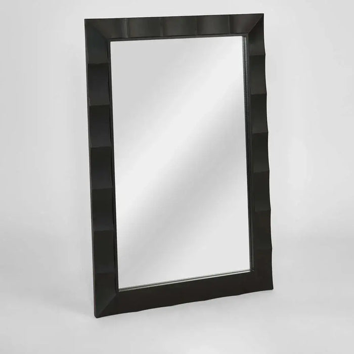 Facet Rectangle Mirror Black