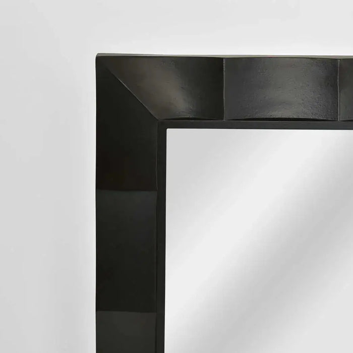 Facet Rectangle Mirror Black