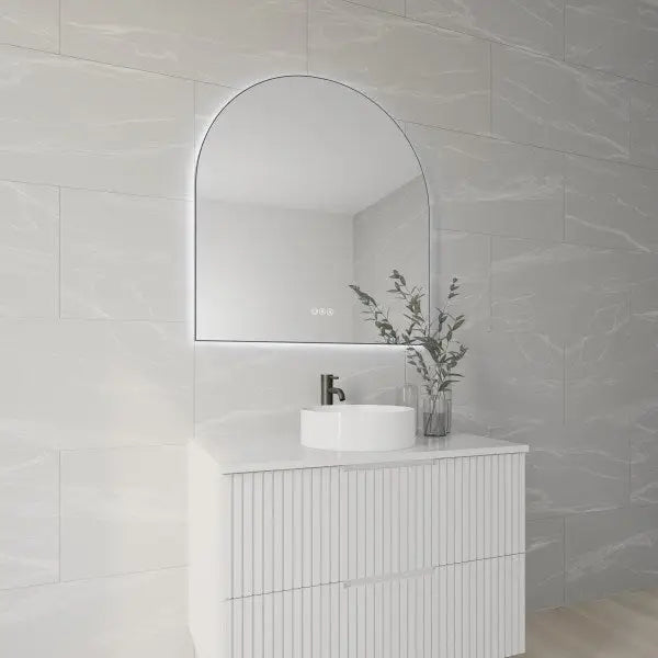 Framed AURA Backlit Arch LED Mirror Lumixe