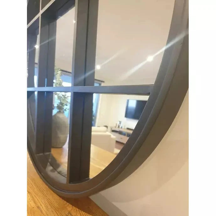 Isla Black Round Hamptons Mirror Masterpiece Mirrors