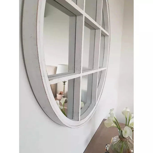 Isla White wash Round Hamptons Mirror Masterpiece Mirrors