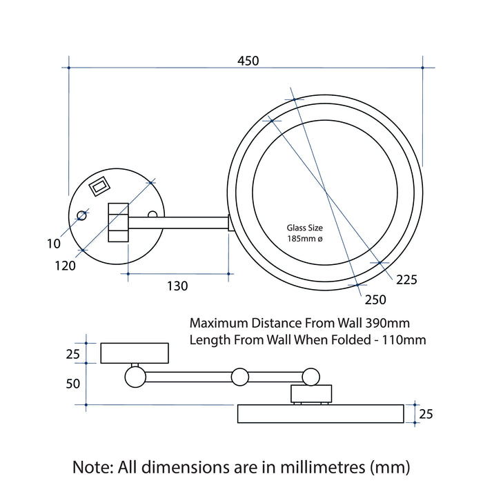 5x Magnification Mirror