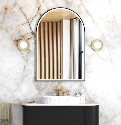 LED Archie Metal Frame Mirror Black 1200x800mm Otti Australia