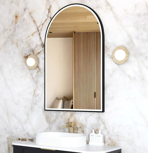 LED Archie Metal Frame Mirror Black 1200x800mm Otti Australia