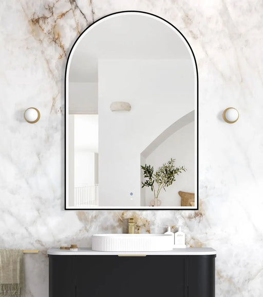 LED Archie Metal Frame Mirror Black 1500x1000mm Otti Australia