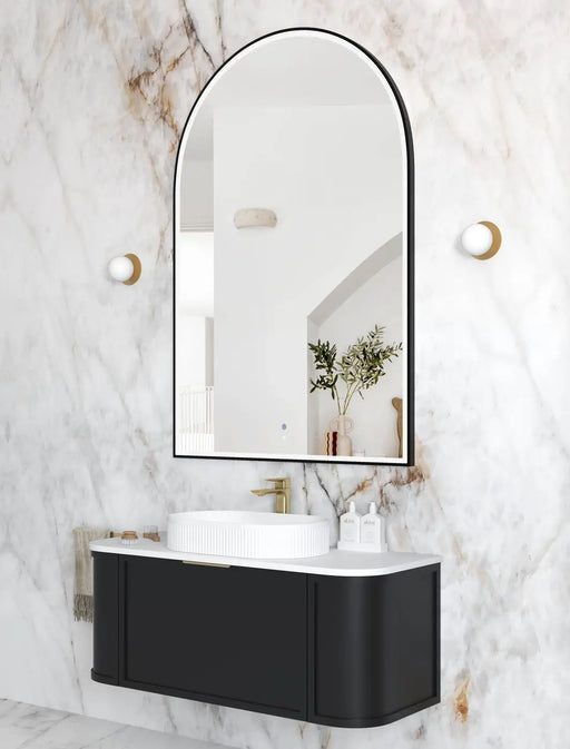 LED Archie Metal Frame Mirror Black 1500x1000mm Otti Australia