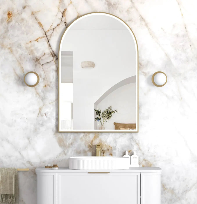 LED Archie Metal Frame Mirror Gold 1200x800mm Otti Australia