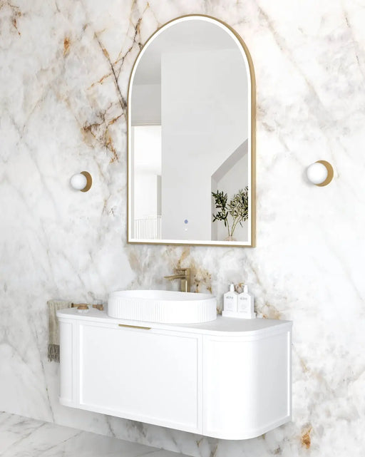 LED Archie Metal Frame Mirror Gold 1200x800mm Otti Australia