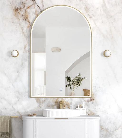 LED Archie Metal Frame Mirror Gold 1500x1000mm Otti Australia