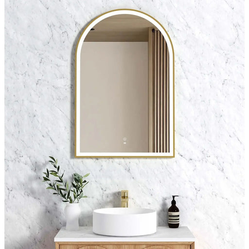 LED Archie Metal Frame Mirror Gold Otti Australia