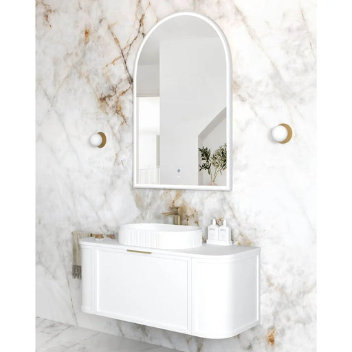 LED Archie Metal Frame Mirror White 1200x800mm Otti Australia