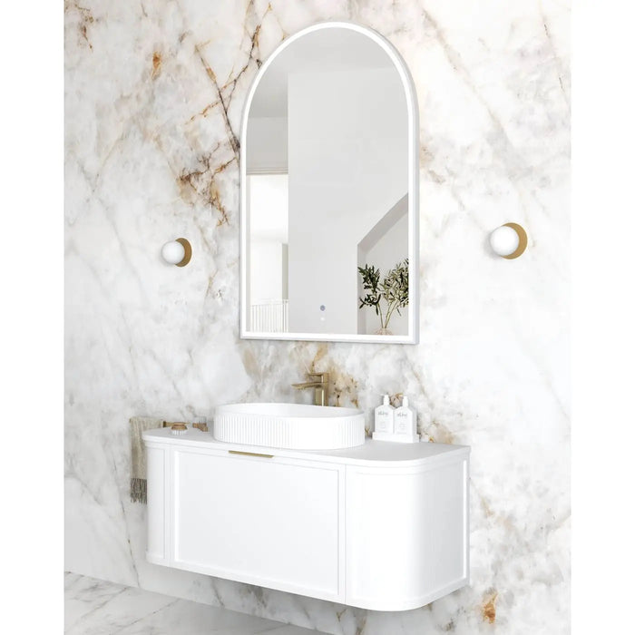 LED Archie Metal Frame Mirror White 1200x800mm Otti Australia