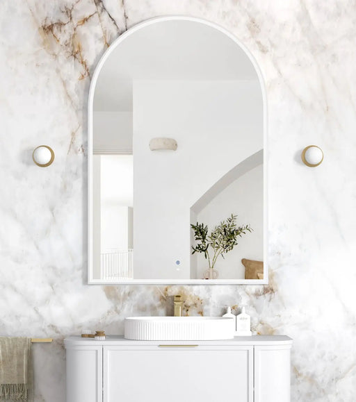 LED Archie Metal Frame Mirror White 1500x1000mm Otti Australia