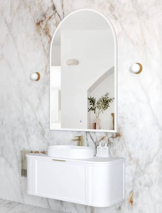 LED Archie Metal Frame Mirror White 1500x1000mm Otti Australia
