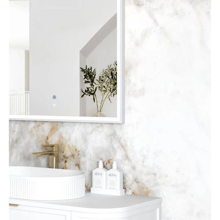 LED Archie Metal Frame Mirror White 1500x1000mm Otti Australia
