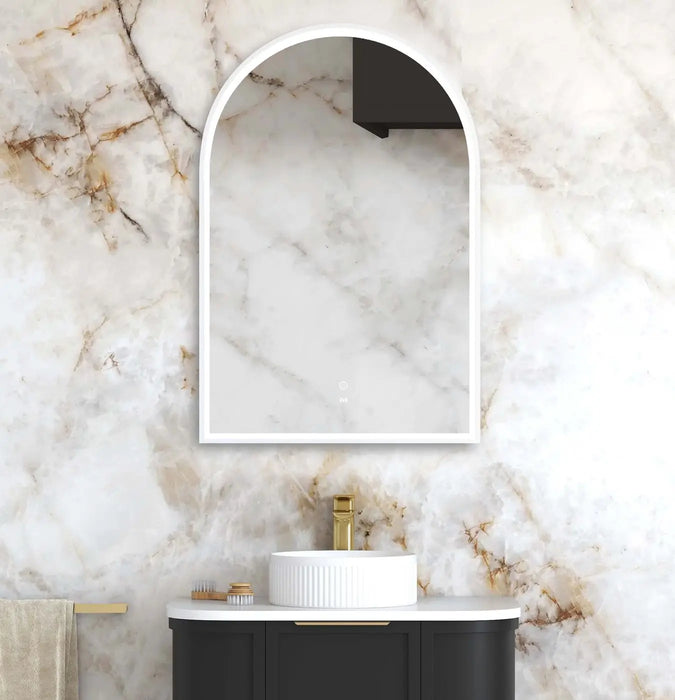 LED Archie Metal Frame Mirror White 900 x 600mm Otti Australia