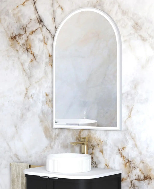 LED Archie Metal Frame Mirror White 900 x 600mm Otti Australia